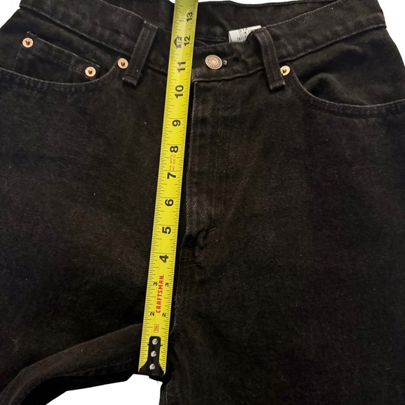 Vintage Levi 512 Slim Fit Tapered Black Jeans Women sz 11 27 Y2K 1995 High Rise - Picture 3 of 16